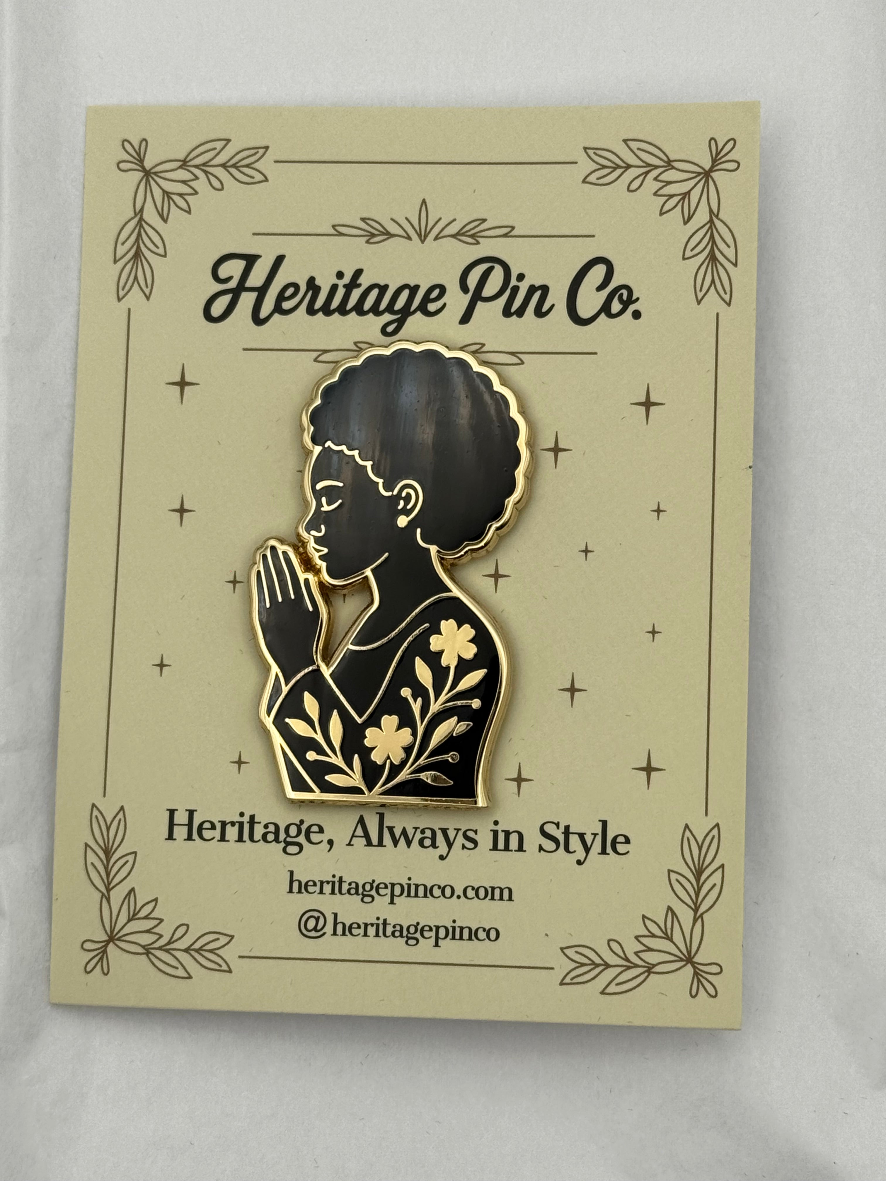 Grace in Devotion | Praying Woman Pin