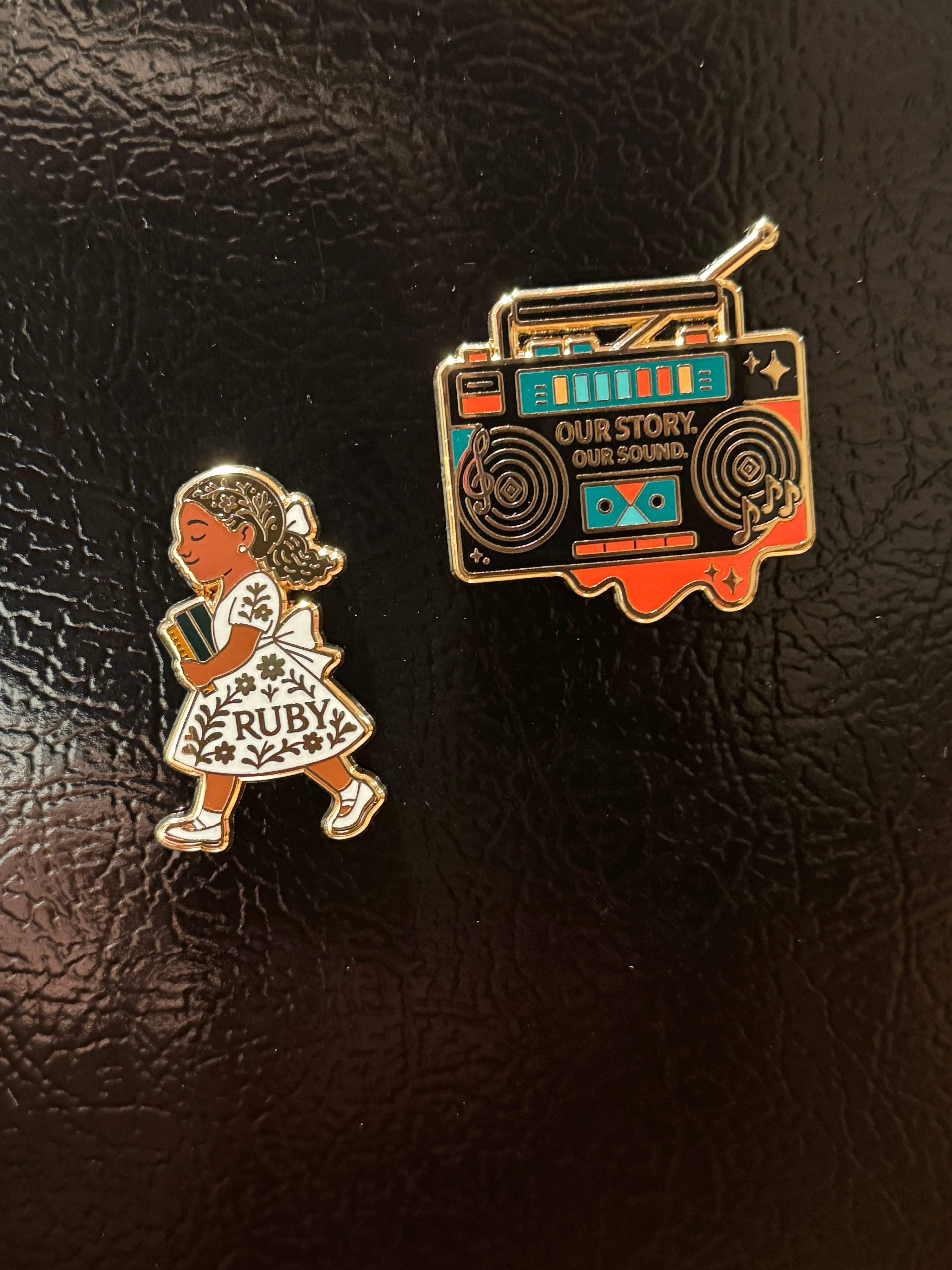 Boom Box Enamel Magnet | Our Story Our Sound