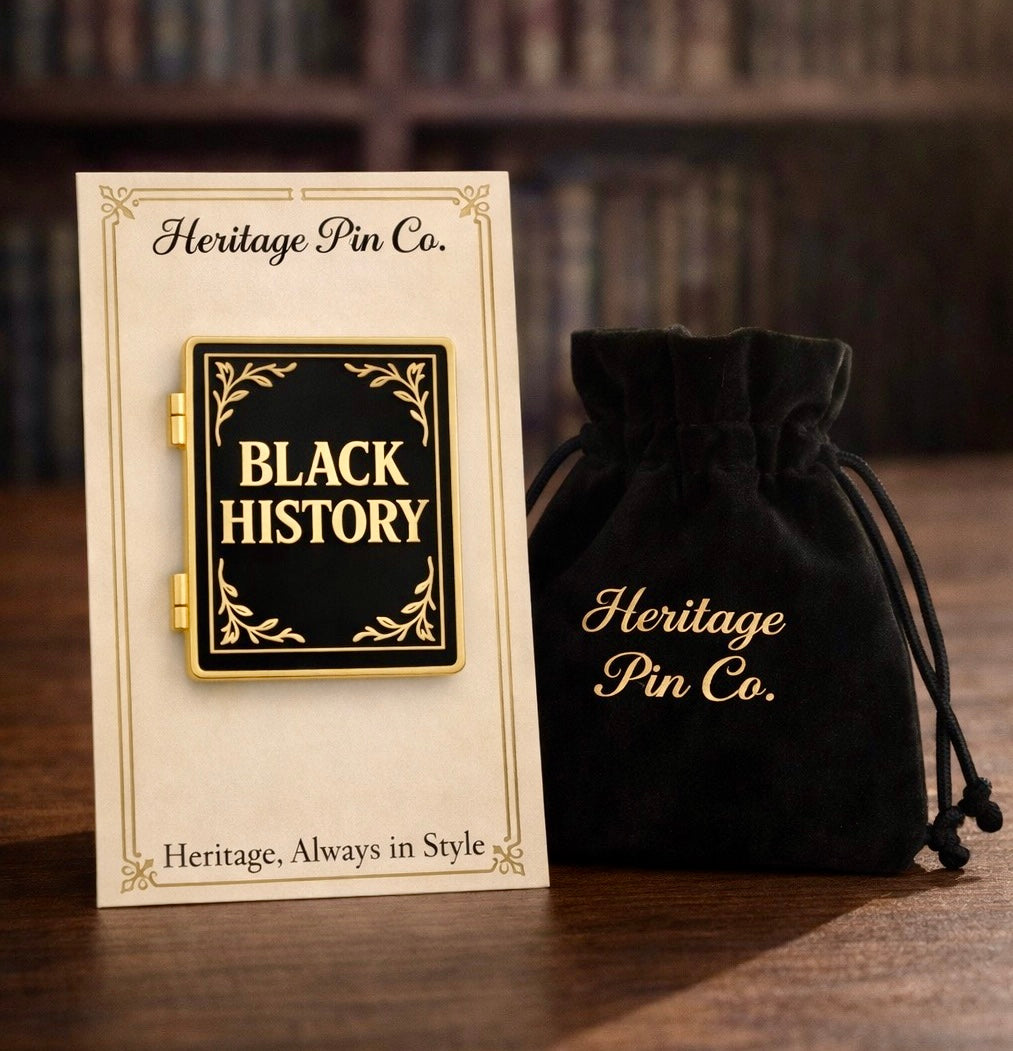 Black History Book Pin - A Story Worth Carrying (Hinged Hard Enamel, Gold Accents) - DROPPING 1/16
