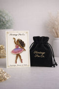 Heritage Ballerina Pin — African American Ballet Design (Hard Enamel, Gold Accents)