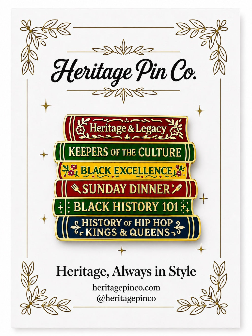 Library of Legacy | Stacked Books Pin