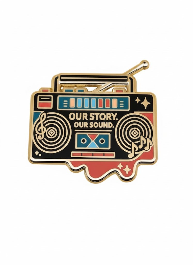 Boom Box Enamel Magnet | Our Story Our Sound