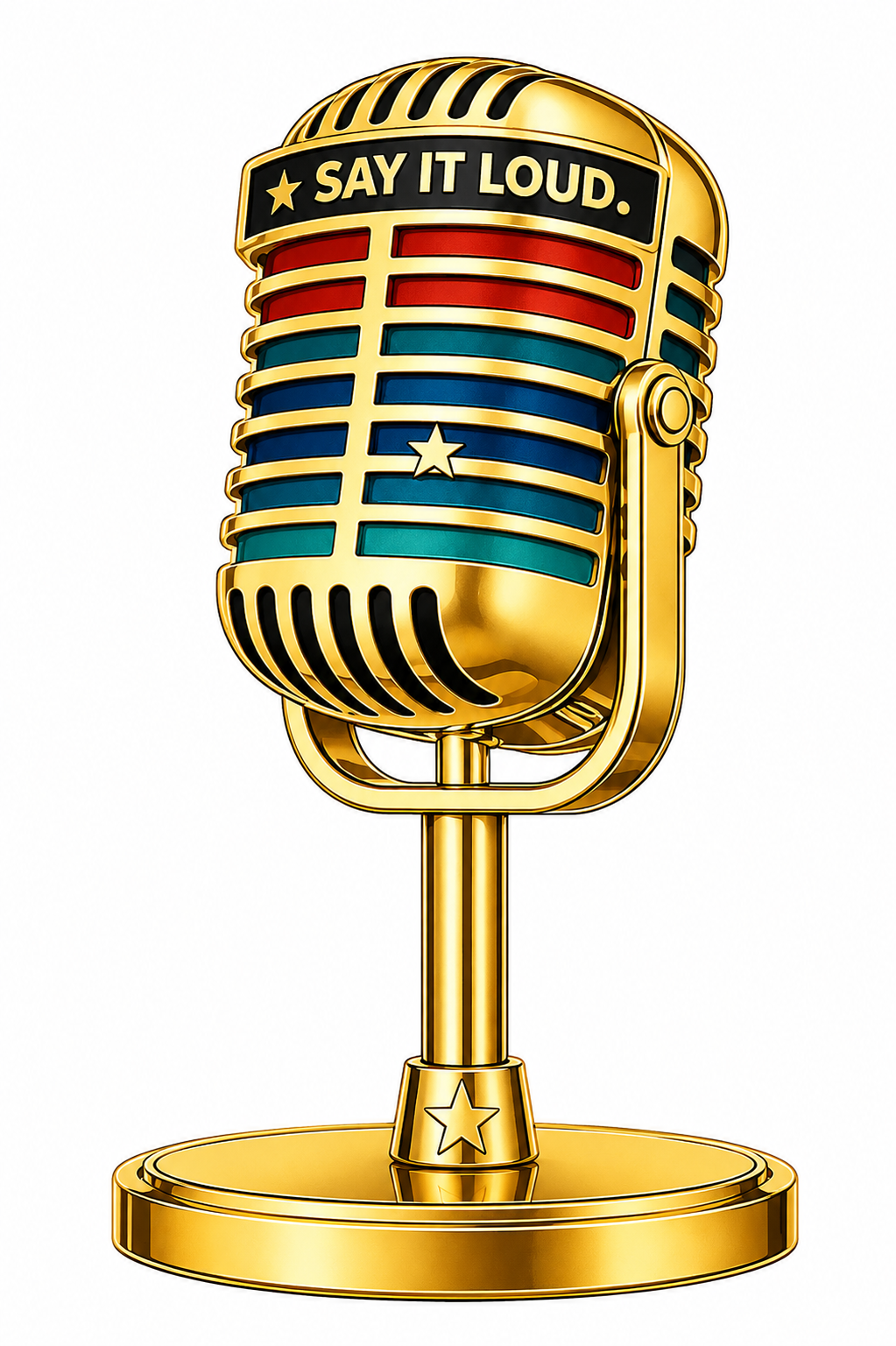 Say it Loud | Gold & Groove Microphone Pin