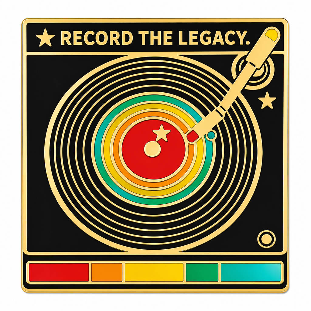 Record the Legacy | Gold & Groove Record Player Pin