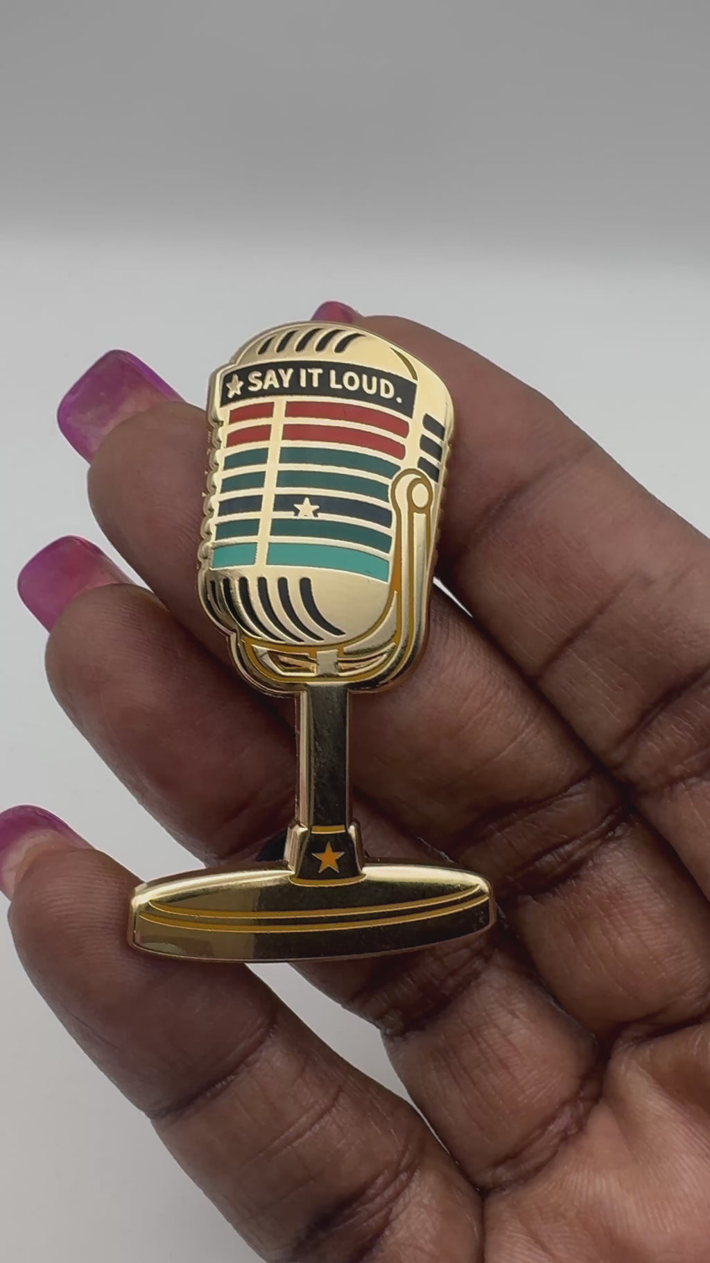 Say it Loud | Gold & Groove Microphone Pin